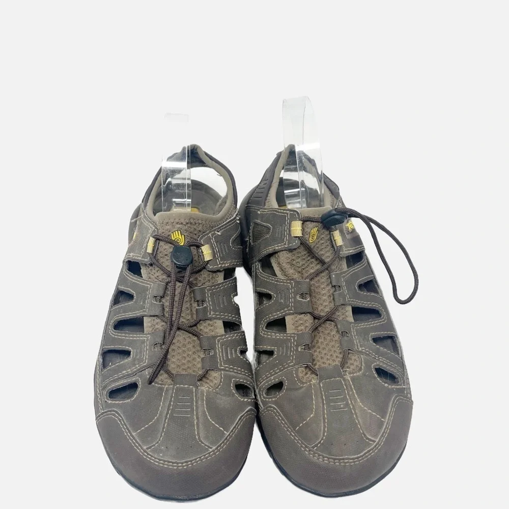 Teva Men's Leather Sandals Lace Up Slip On Bungee Lacing System Size 8